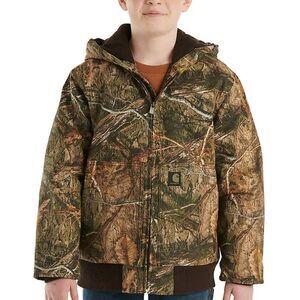 Carhartt Zip Front Canvas Insulated Hooded Jacket- Camo
